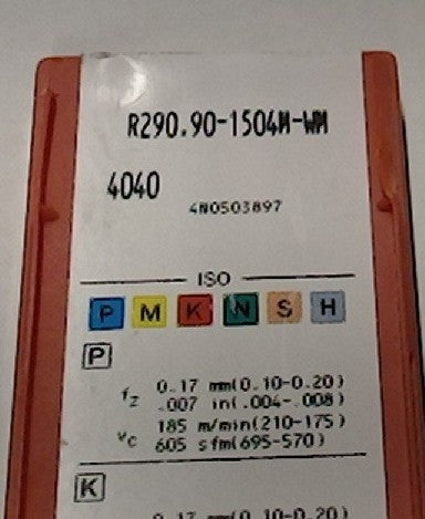 Lot 100-1001 Sandvik R290.90-150M-WM milling Inserts