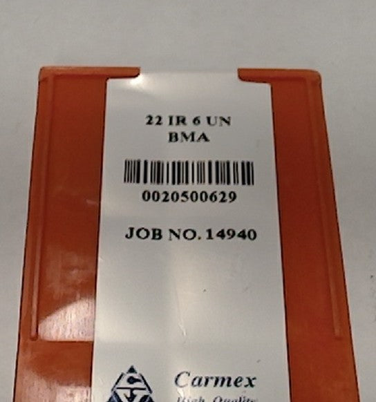 Lot 200-1003 Carmex 22 IR 6 UN Threading inserts