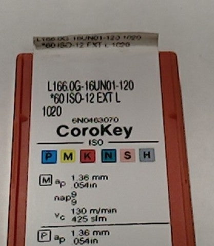 Lot 200-1014 Sandvik L166.0G-16 UN01-120 Threading inserts