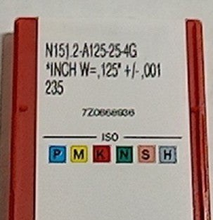 Lot 200-1041 Sandvik N151.2-A125-25-4G Grooving inserts