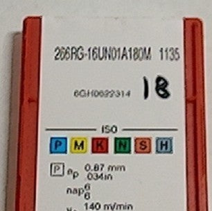 Lot 200-1049 Sandvik 266RG-16UN01A180M Threading inserts