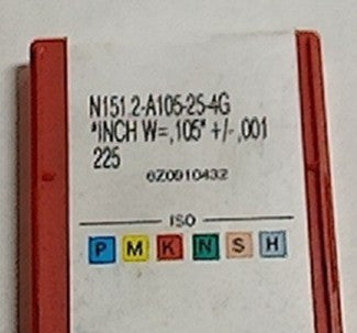 Lot 200-1052 Sandvik N151.2-A105-25-4G Grooving inserts