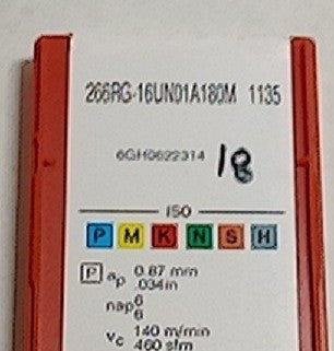 Lot 200-1058 Sandvik 266RG-16UN01A180M Threading inserts