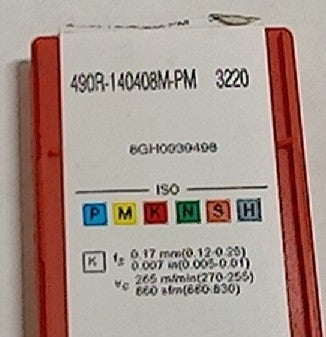 Lot 100-1019 Sandvik 490R-140408M-PM Milling inserts