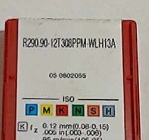 Lot 100-1026 Sandvik R290.90-12T308PPM-WLH13A Milling inserts