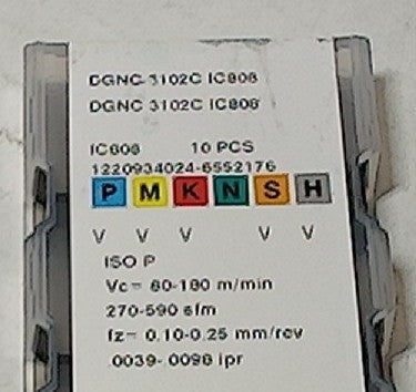 Lot 200-1074 Iscar DGNC 3102C IC808 Cutoff inserts