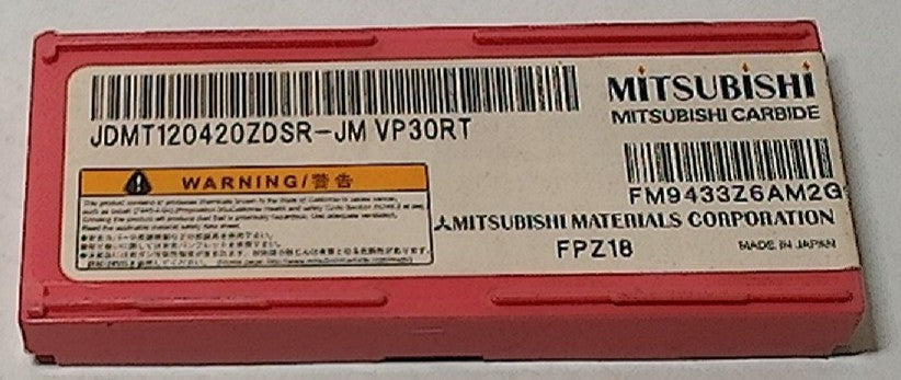 Lot 100-1039 Mitsubishi JDMT120420ZDSR-JM VP30RT Milling inserts