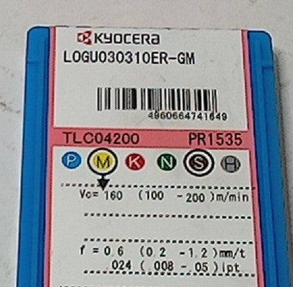 Lot 100-1043 Kyocera LOGU030310ER-GM Milling inserts