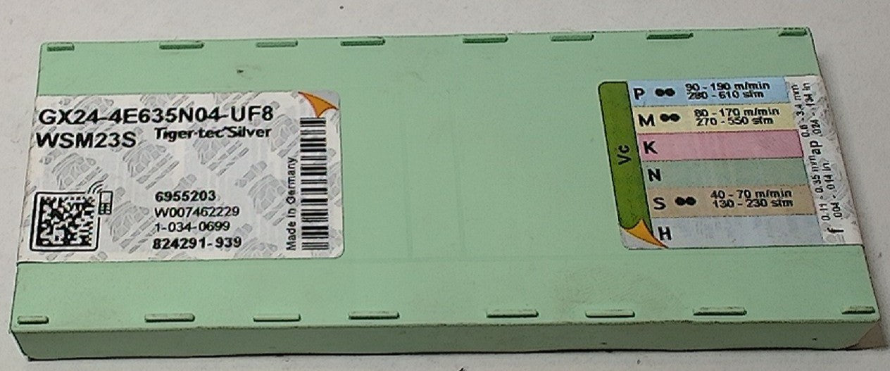 Lot 200-1078 Walter GX24-4E635N04-UF8 Grooving inserts