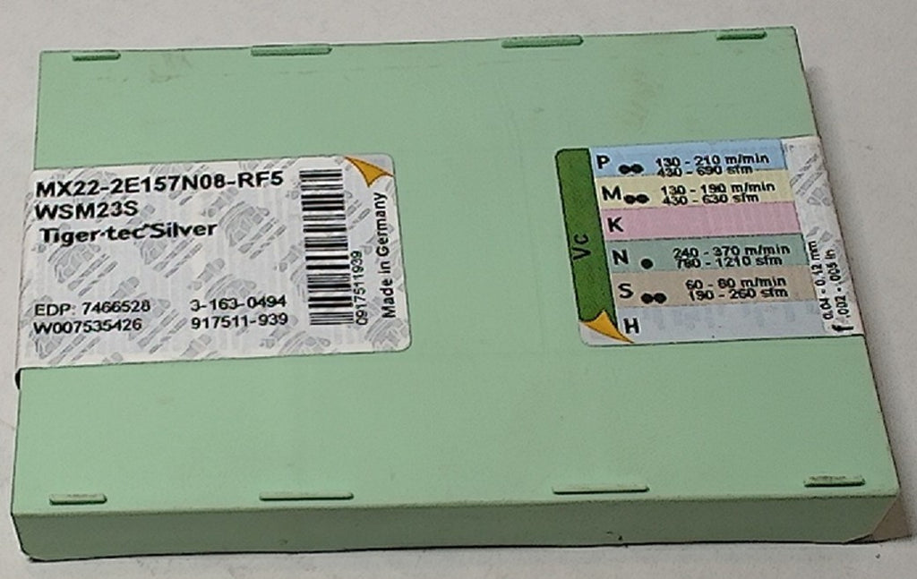 Lot 200-1081 Walter MX22-2E157N08-RF5 Grooving inserts