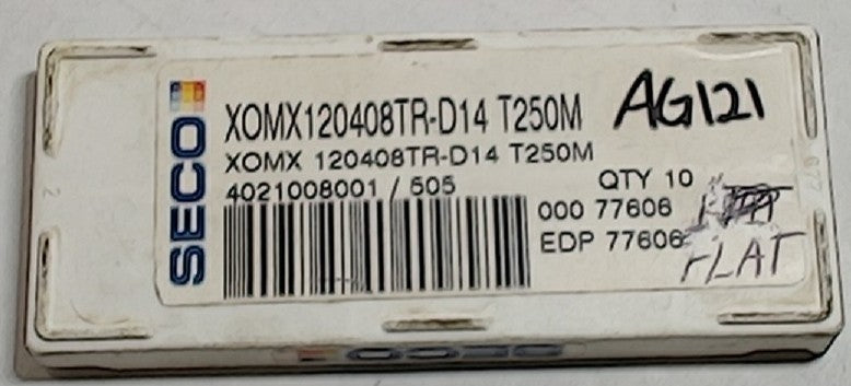 Lot 100-1047 Seco XOMX120408TR-D14 T250M Milling inserts