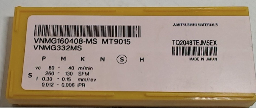 Lot 200-1094 Mitsubishi VNMG160408-MS MT9015 Turning inserts
