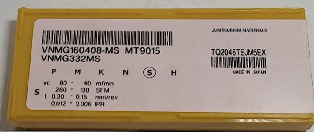 Lot 200-1094 Mitsubishi VNMG160408-MS MT9015 Turning inserts