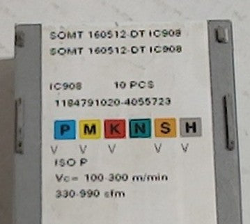 Lot 100-1062 Iscar SOMT 160512-DT IC908 Indexable drilling inserts