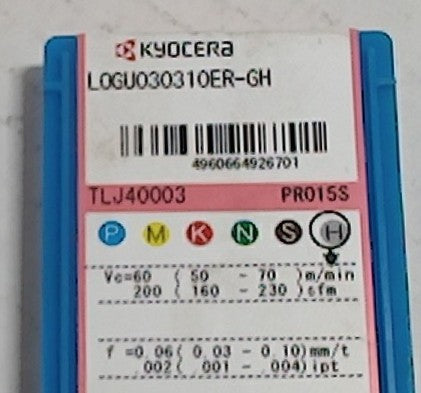 Lot 100-1063 Kyocera LOGU030310ER-GH Milling inserts