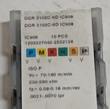 Lot 200-1105 Iscar DGR 3102C-6D Cut-Off inserts