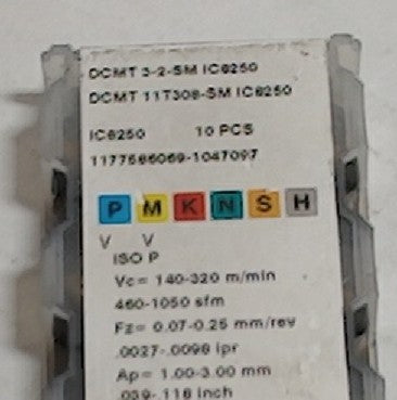 Lot 200-1106 Iscar DCMT 3-2-SM IC8250 Turning inserts