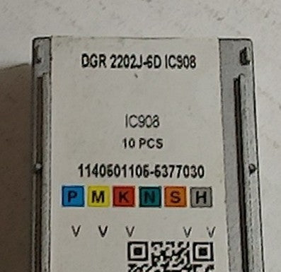 Lot 200-1109 Iscar DGR 2202J-6D IC908 Cut-Off inserts