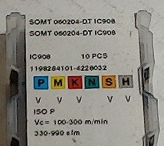 Lot 100-1067 Iscar SOMT 060204-DT IC908 Milling inserts