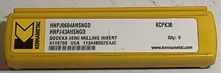 Lot 100-1075 Kennametal HNPJ43ANSNGD Milling inserts