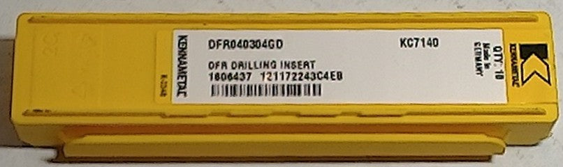 Lot 100-1076 Kennametal DFR040304GD Indexable Drilling inserts