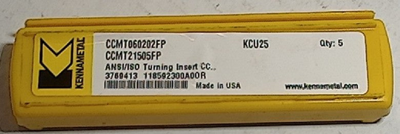 Lot 200-1118 Kennametal CCMT21505FP Turning inserts