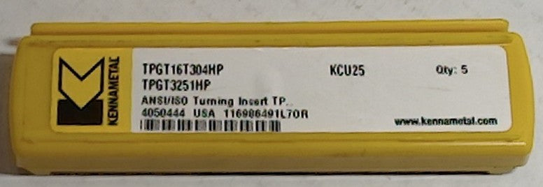 Lot 200-1121 Kennametal TPGT3251HP Turning inserts