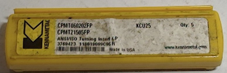 Lot 200-1122 Kennametal CPMT21505FP Turning inserts