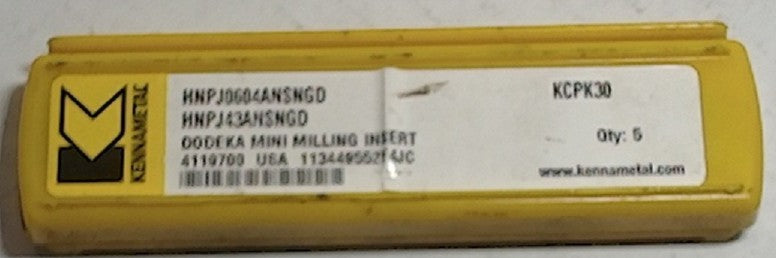 Lot 100-1077 Kennametal HNPJ43ANSNGD Milling inserts
