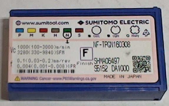 Lot 200-1129 Sumitomo NFTPG322 DA1000 PCD Diamond turning insert