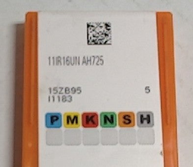 Lot 200-1131 Tungaloy 11IR16UN AH725 Threading inserts