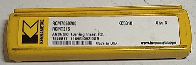 Lot 200-1142 Kennametal RCMT060200 Turning inserts