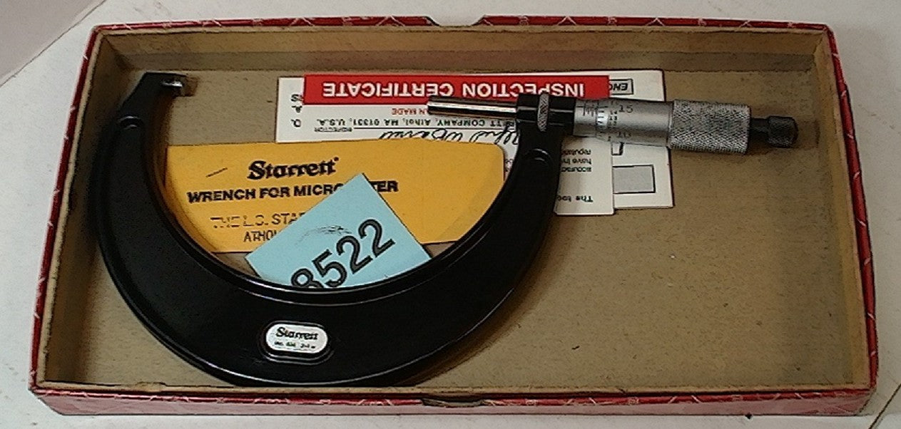 Lot 400-1004 Starrett No.436 3 to 4 inch micrometer