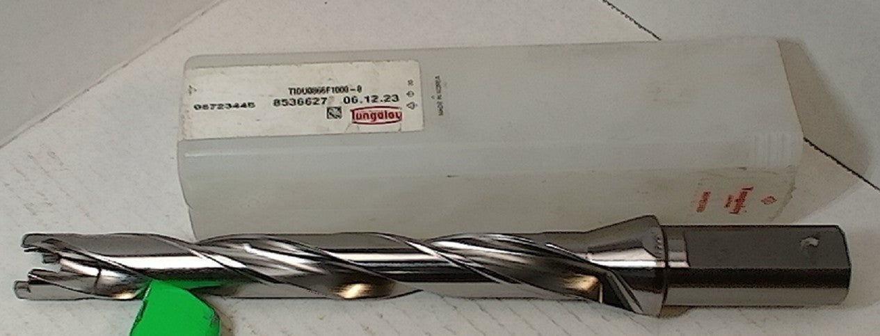Lot 250-1046 Tungaloy TIDUO866F1000-8 Replaceable tip drill .86 max dia x 6.5 inch reach