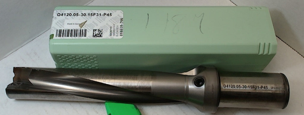 Lot 250-1049 Walter Indexable insert drill D4120.05-30.15F31-P45 1.1870 dia X 5.95 reach