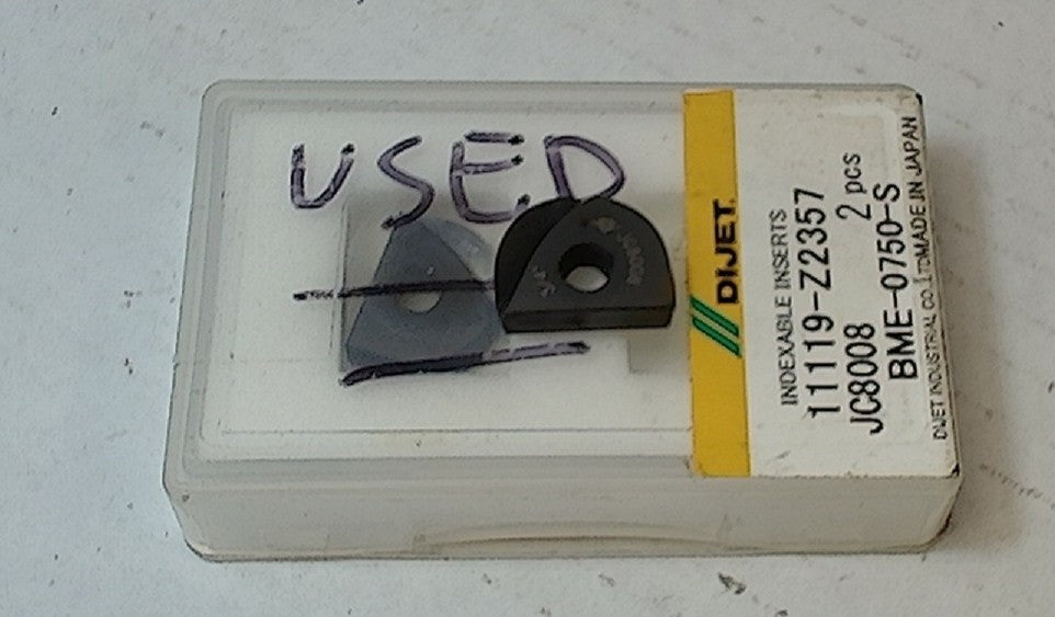 Lot 100-1081 Dijet BME-0750-S 11119-Z2357 0.750 Dia Indexable ball nose milling inserts