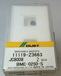 Lot 100-1083 Dijet BME-0250-s 11119-Z3663 0.250 dia. indexable ball nose milling inserts