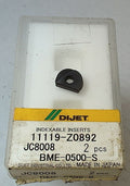 Lot 100-1087 Dijet BME-0500-S 11119-Z0892 Indexable ball nose milling insert