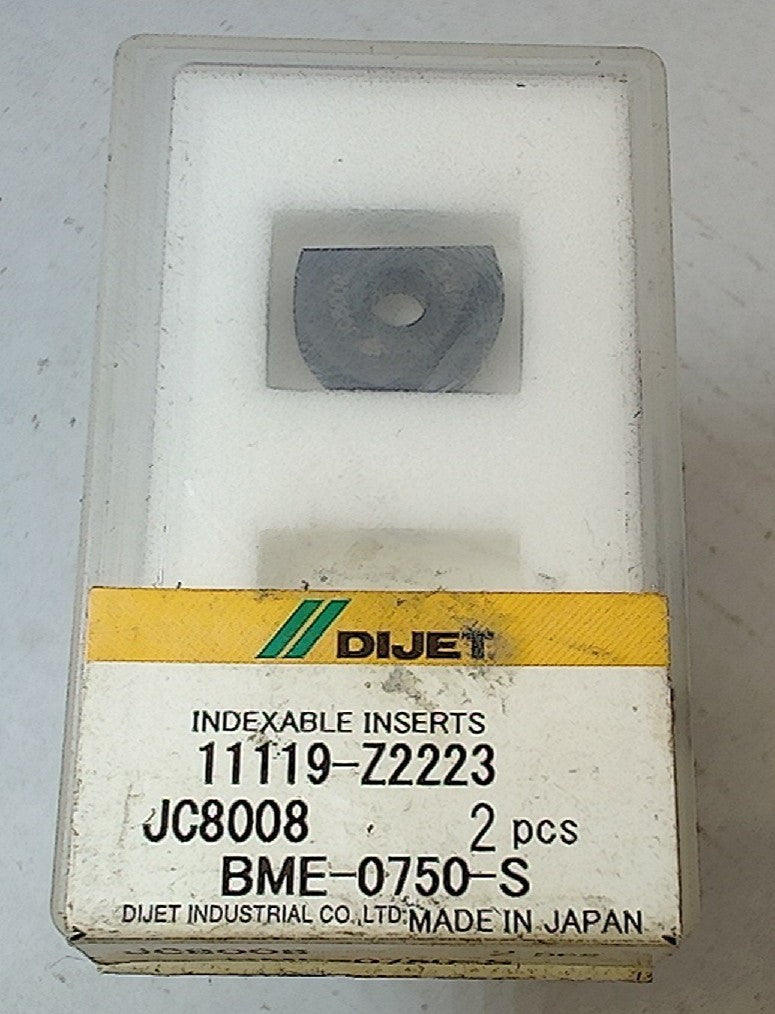 Lot 100-1090 Dijet BME-0750A 11119-Z9290 Indexable ball milling insert
