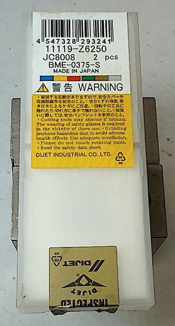 Lot 100-1094 Dijet BME-0375-S 11119-Z6250 Indexable milling insert