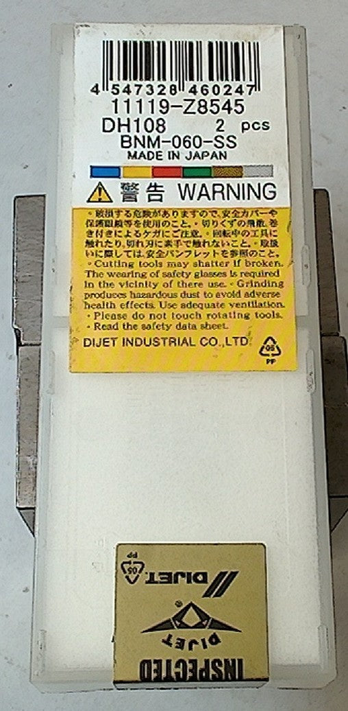Lot 100-1095 Dijet BNM-060-SS 11119-Z8545 Indexable ball milling insert