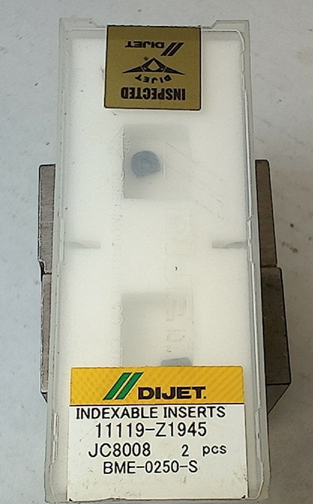Lot 100-1096 Dijet BME-0250-S 11119-Z1945 0.250 dia. indexable ball nose milling inserts
