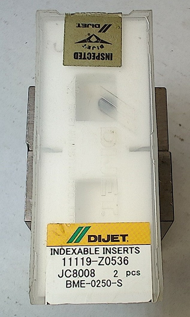 Lot 100-1100 Dijet BME-0250-S 11119-Z0536 Indexable ball milling inserts