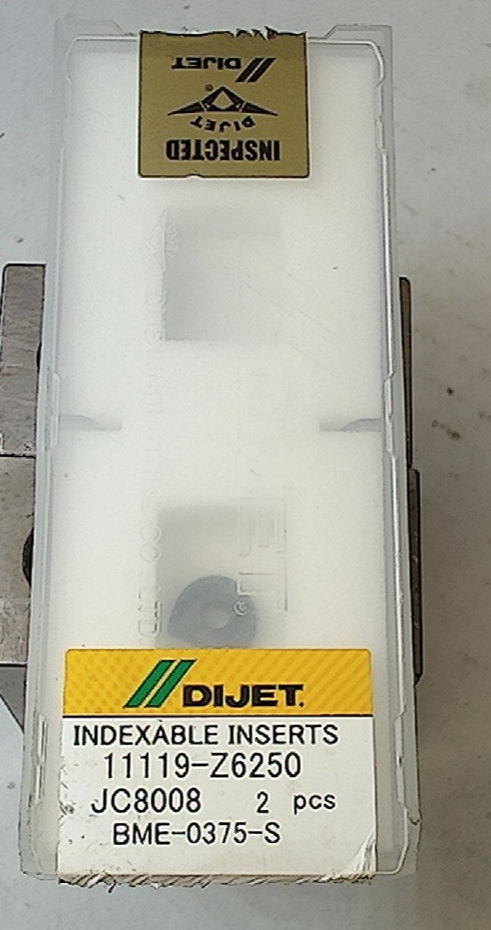 Lot 100-1103 Dijet BME-0375-S 11119-Z6250 Indexable ball milling insert