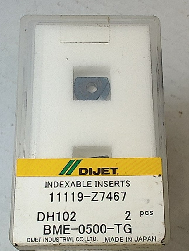 Lot 100-1113 Dijet BME-0500-TG 11119-Z7467 Indexable ball milling inserts