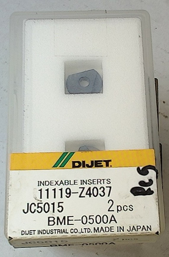 Lot 100-1114 Dijet BME-0500A 11119-Z4037 Indexable ball milling inserts