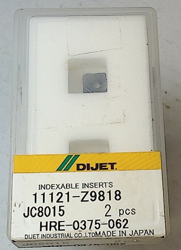Lot 100-1116 Dijet HRE-0375-062 11121-Z9818 Indexable milling inserts