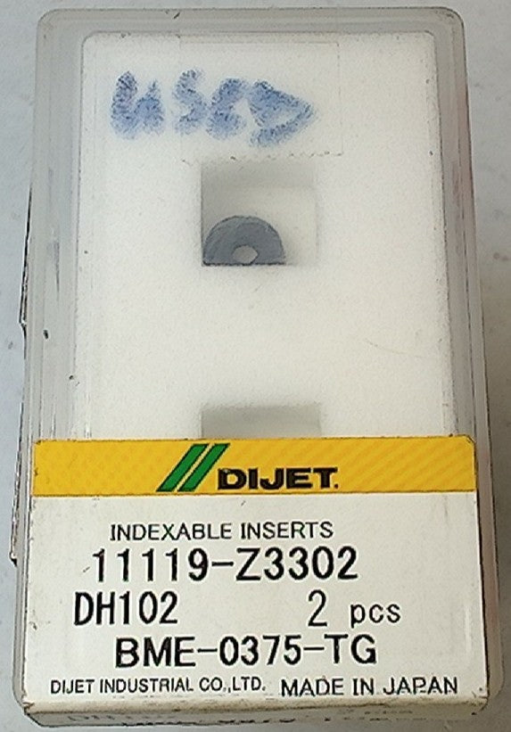 Lot 100-1117 Dijet BME-0375-TG 11119-Z3302 Indexable ball milling inserts