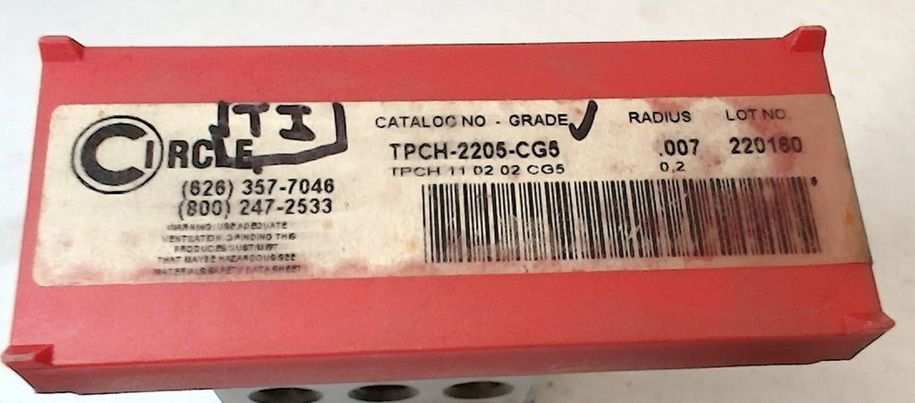 Lot 200-1144 Circle TPCH-2205-CG5 Turning inserts