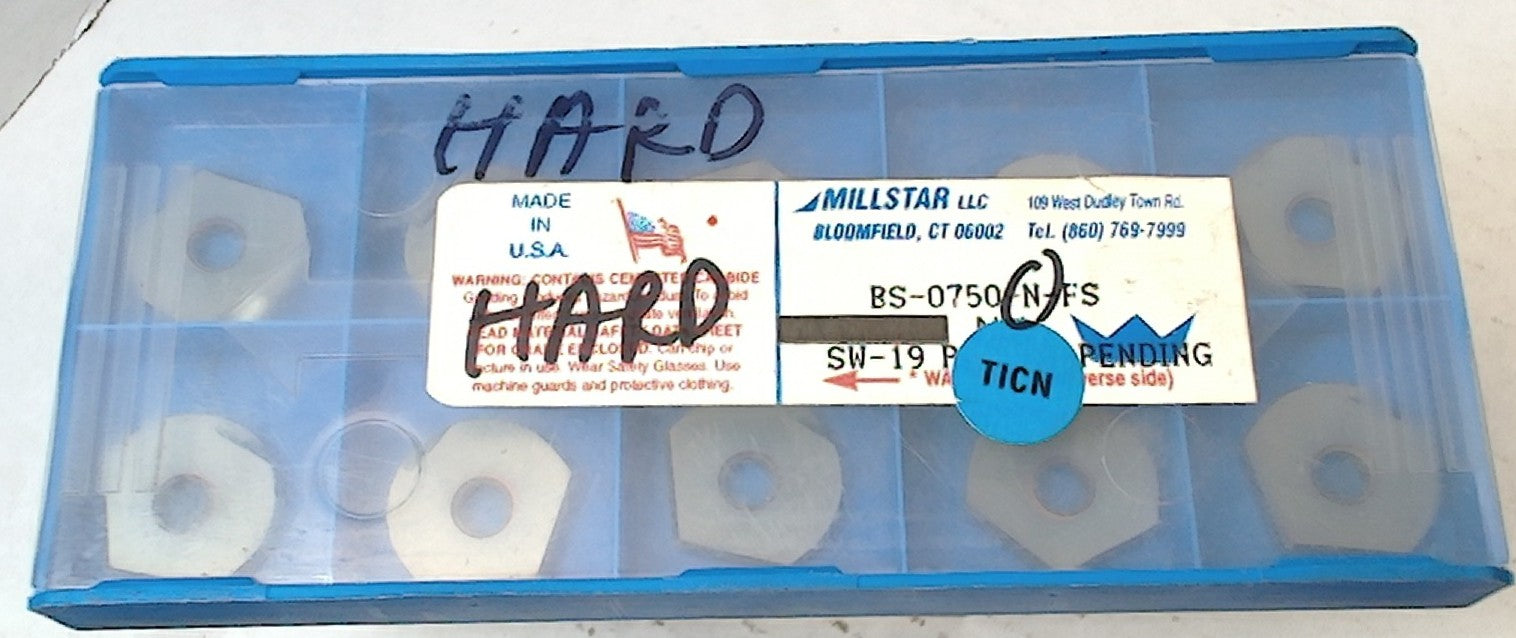 Lot 100-1123 Millstar BS-0750-N-FS Ball milling inserts